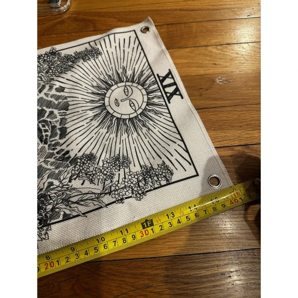 Tarot Flag Tapestry‎ The Sun The Moon The Star Set Of 3 Wall Hanging B&w Witchy